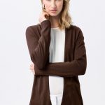 damen strickjacke braun
