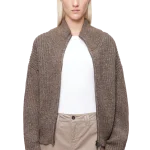 damen strickjacke braun