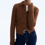 damen strickjacke braun