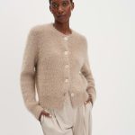 damen strickjacke braun