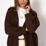 damen strickjacke braun