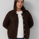 damen strickjacke braun