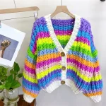 damen strickjacke bunt