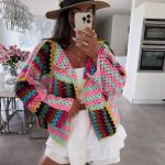 damen strickjacke bunt