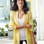 damen strickjacke gelb