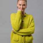 damen strickjacke gelb