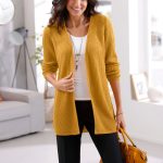 damen strickjacke gelb