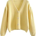 damen strickjacke gelb