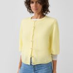 damen strickjacke gelb