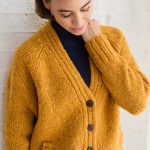 damen strickjacke gelb