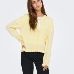 damen strickjacke gelb
