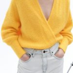 damen strickjacke gelb