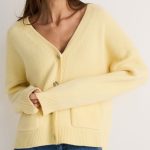 damen strickjacke gelb