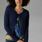 dunkelblaue damen strickjacke