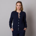 dunkelblaue damen strickjacke