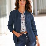 dunkelblaue damen strickjacke