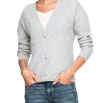 graue damen strickjacke