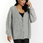 graue damen strickjacke