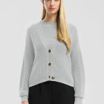 graue damen strickjacke