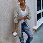 graue damen strickjacke