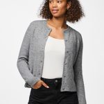 graue damen strickjacke