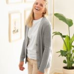 graue damen strickjacke
