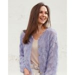 lila strickjacke