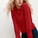 rote damen strickjacke