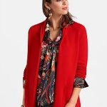 rote damen strickjacke