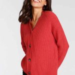 rote damen strickjacke