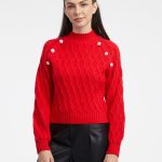 rote damen strickjacke