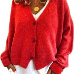 rote damen strickjacke