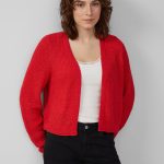 rote damen strickjacke