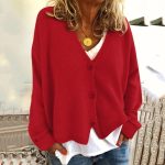rote damen strickjacke