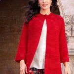 rote damen strickjacke