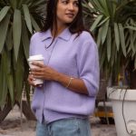 strickjacke flieder