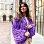 strickjacke lila