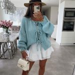strickjacke mit schleife