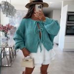 strickjacke mit schleife