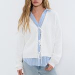 strickjacke mit schleife