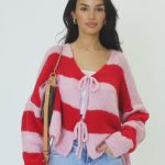 strickjacke mit schleife
