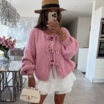 strickjacke mit schleife