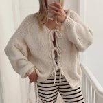 strickjacke mit schleife