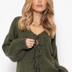 strickjacke mit schleife