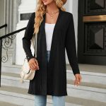 strickjacke schwarz lang