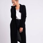 strickjacke schwarz lang