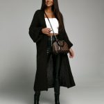 strickjacke schwarz lang