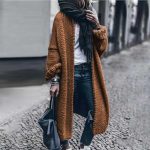 strickjacke schwarz lang