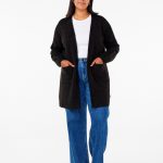 strickjacke schwarz lang