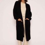 strickjacke schwarz lang